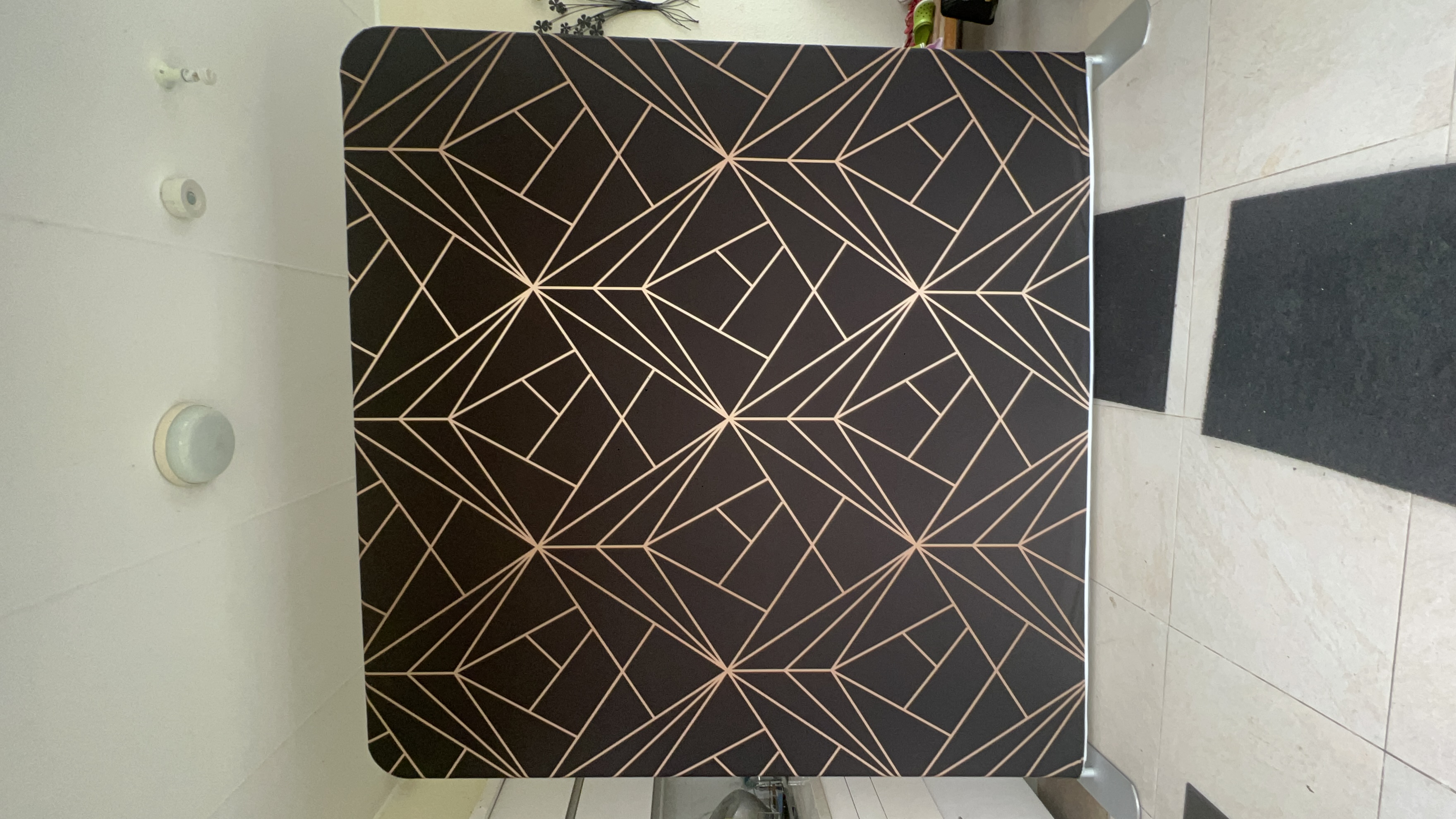 Black geometric backdrop